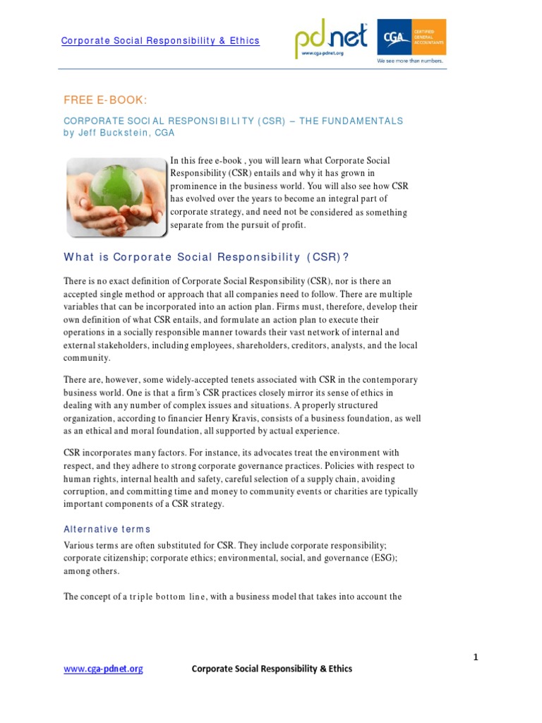 CSR Fundamentals: A Free E-Book Guide | PDF | Corporate Social ...
