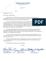 Graham Feinstein Ayotte Letter to AG Holder (07/28/2014)