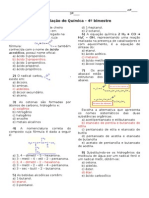 Química orgânica avaliação bimestre