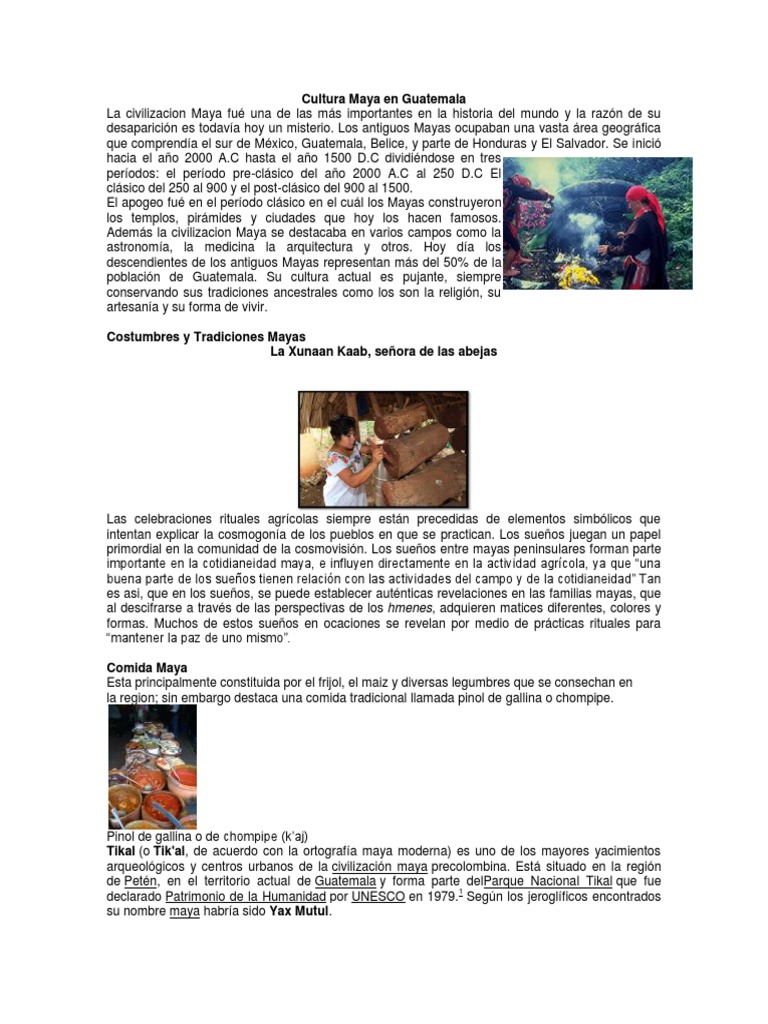 Tradiciones y Cultura Maya en Guatemala | PDF | Civilización maya ...