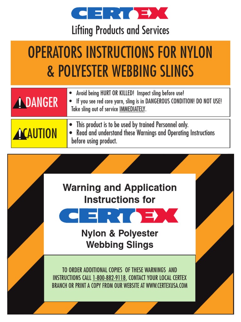 Nylon & Polyester Sling Safety Guide | PDF | Knot | Ultraviolet