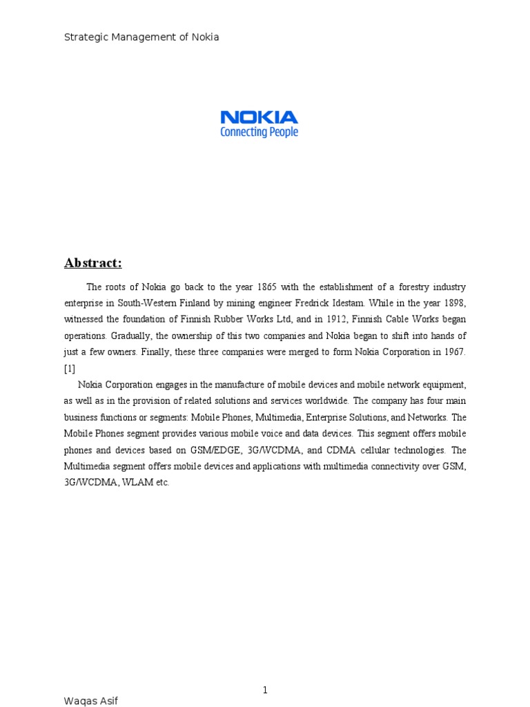 Nokia's Strategic Management Insights | PDF | Nokia | Strategic Management