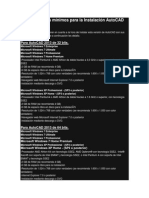 Requisitos mínimos AutoCAD 2013 32 y 64 bits Windows