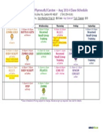 August Live Class Schedule