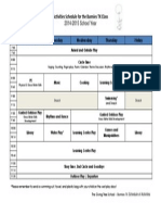 Bunnies TK Schedule