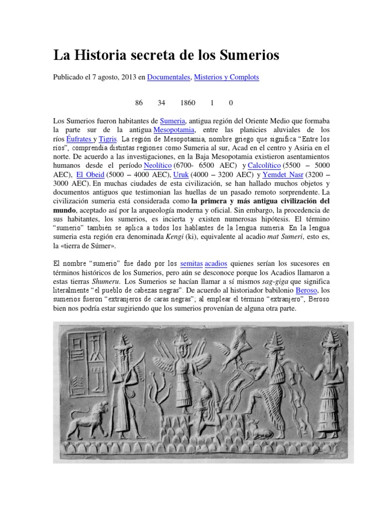 La Historia Secreta de Los Sumerios | PDF