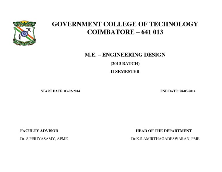 M.E. Engineering Design Schedule | PDF | Computers | Technology ...