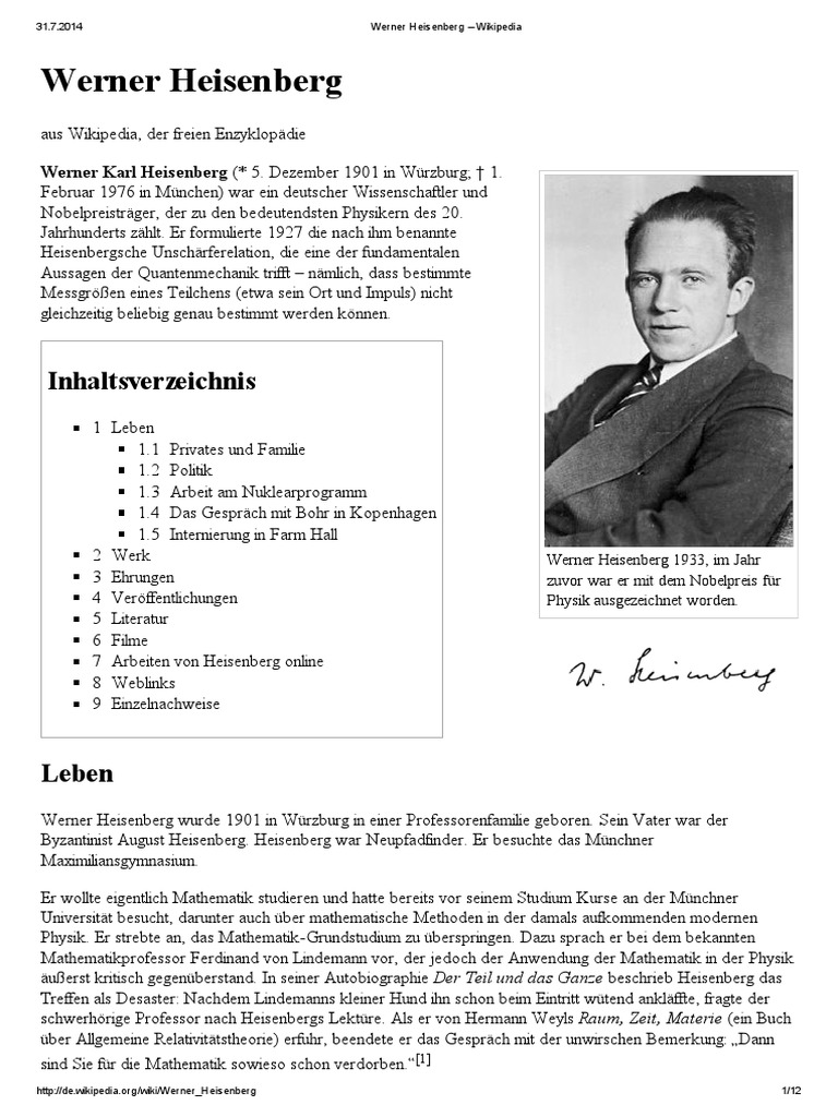Werner Heisenberg Wikipedia Pdf
