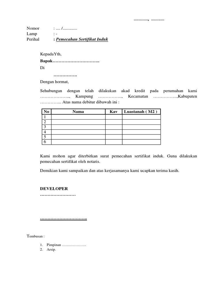 Contoh Surat Tanah Sk Camat