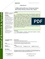 Technical Efficiency Differentials and Resource-Productivity Analysis Among Smallholder Soybean Farmers in Benue State, Nigeria