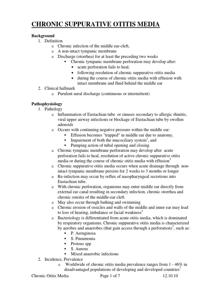 Types of Chronic Suppurative Otitis Media | PDF | Medical Specialties ...