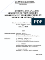 Contribution À Une Analyse Juridique Et Financière Du Redressement Des Entreprises en Difficulté Au Maroc