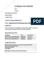 Ajay Kumar Bhajan Lal Parcha: Subject:Application For Post of Passenger Service Staff & Ramp Staff