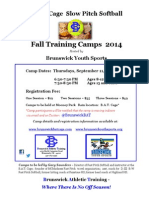 BAT CAGE BYS Slow Pitch Softball Camps Fall 2014 Flyer
