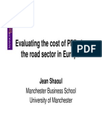 Evaluating The Cost of PPPs in The Road Sector in Europe