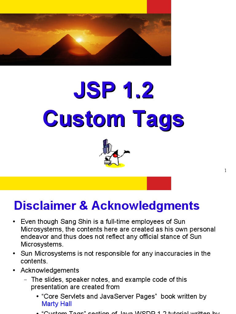 JSP 1.2 Custom Tags PDF Java Server Pages Java Servlet
