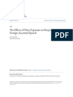 The Effects of Mere Exposure On Responses To Foreign-Accented Spe