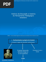 História Da Educação e História Do Pensamento Pedagógico Brasileiro