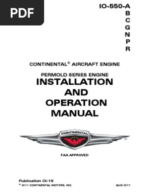 Engine Continental Io 550 Operators Manual Internal Bustion Engine Fuel Injection