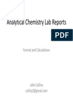 Analytical Chemistry Lab Reports: Format and Calculations