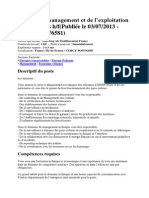 (Asset Manager Variante) Chargé Du Management Et de l'Exploitation