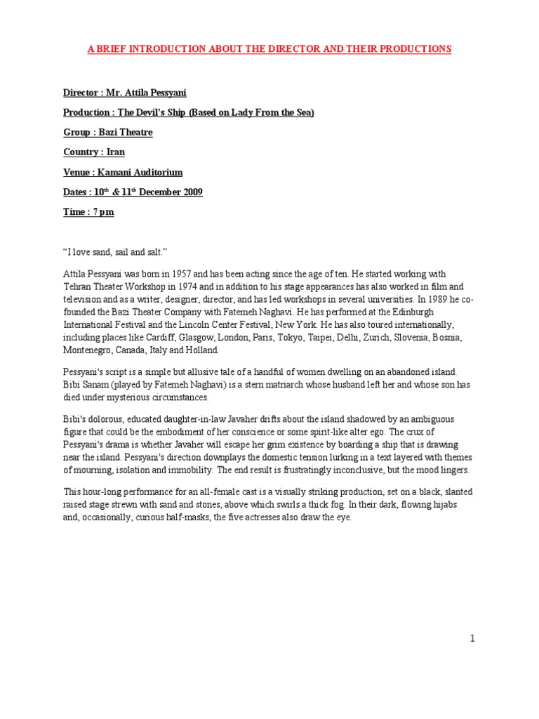 A Brief Introduction About The Director and Their Productions | PDF ...
