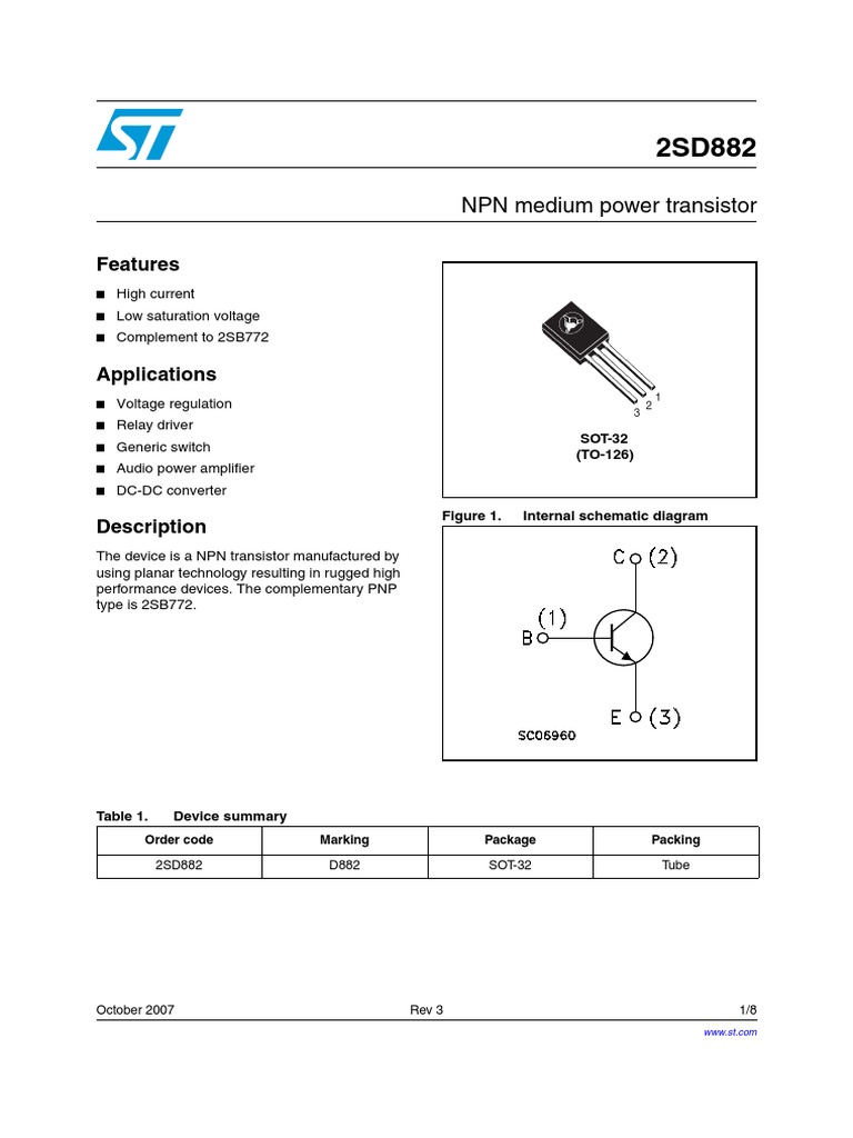 Datasheet D882 | PDF | Technology & Engineering