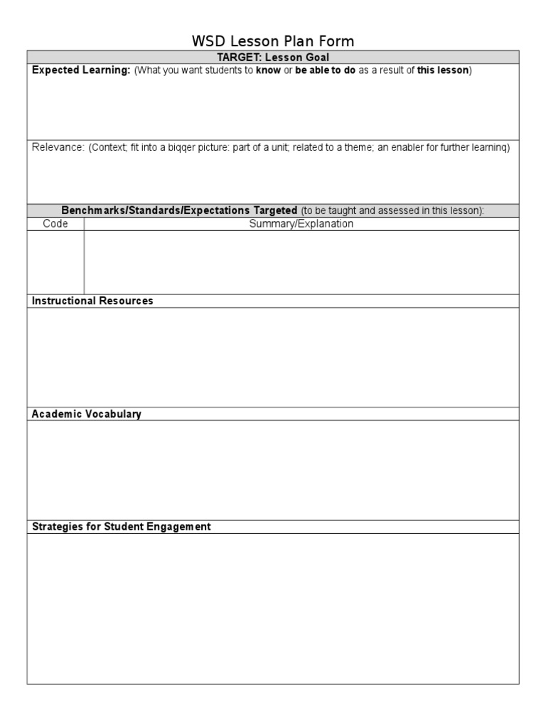 WSD Lesson Plan Overview | PDF | Career & Growth | Computers