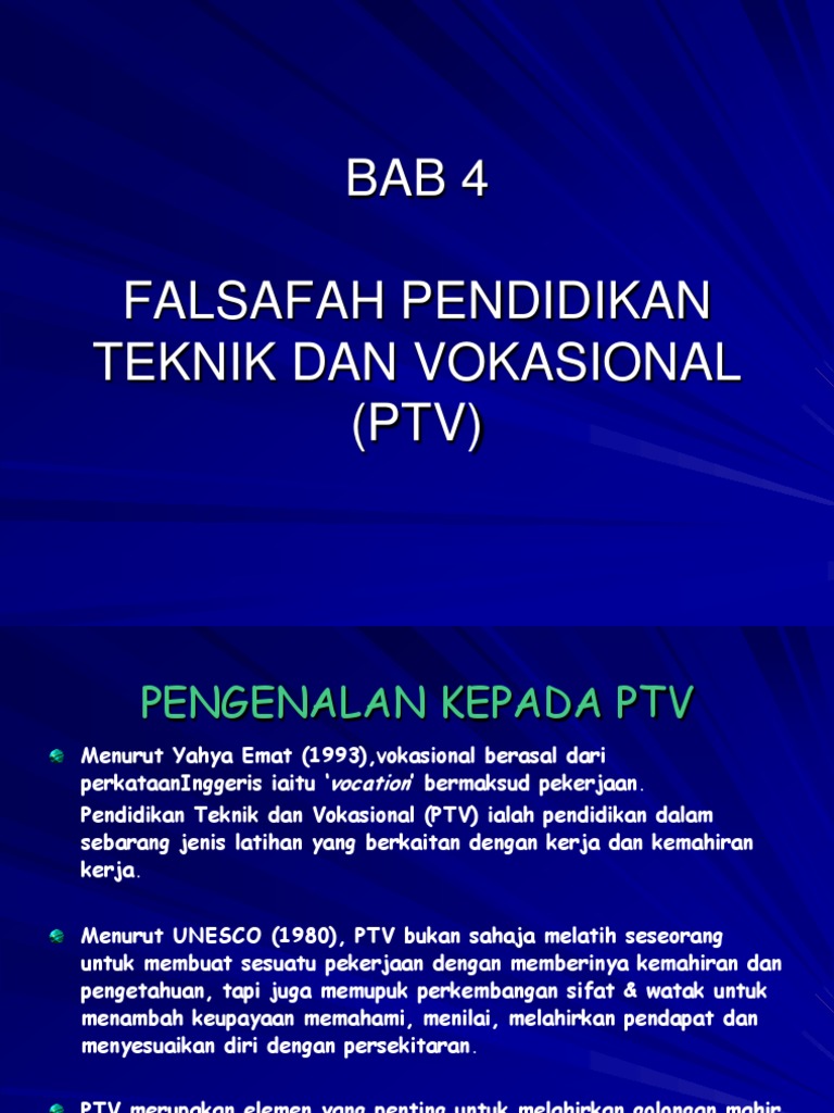 Bab 4 Falsafah Pendidikan Teknik Dan Vokasional Ptv
