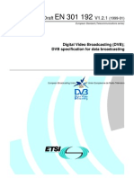 Draft V1.2.1: Digital Video Broadcasting (DVB) DVB Specification For Data Broadcasting