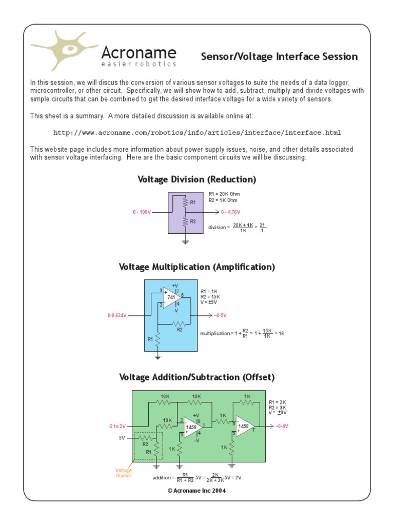 Acroname: Sensor/Voltage Interface Session | PDF