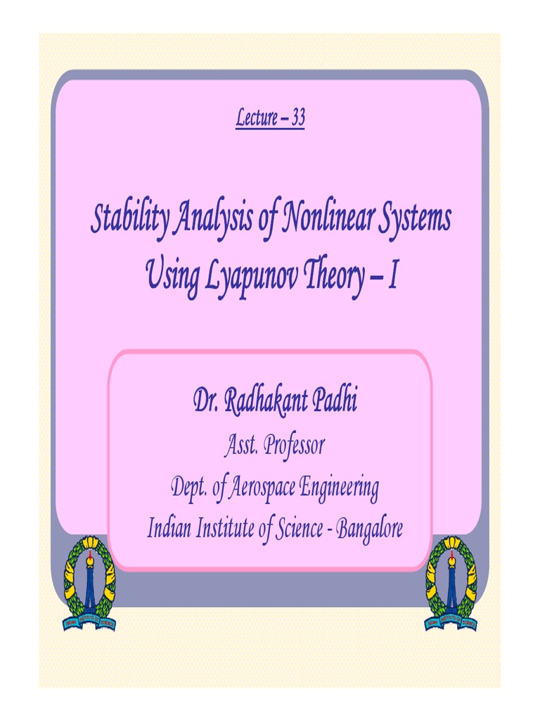 Lyapunov Stability in Nonlinear Systems | PDF | Stability Theory ...