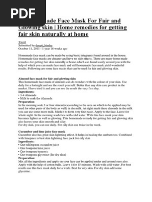 20 Homemade Face Mask for Fair and Glowing Skin