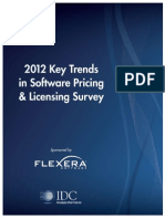 2012 Key Trends in Software Pricing & Licensing Survey: Sponsored by Flexera Software