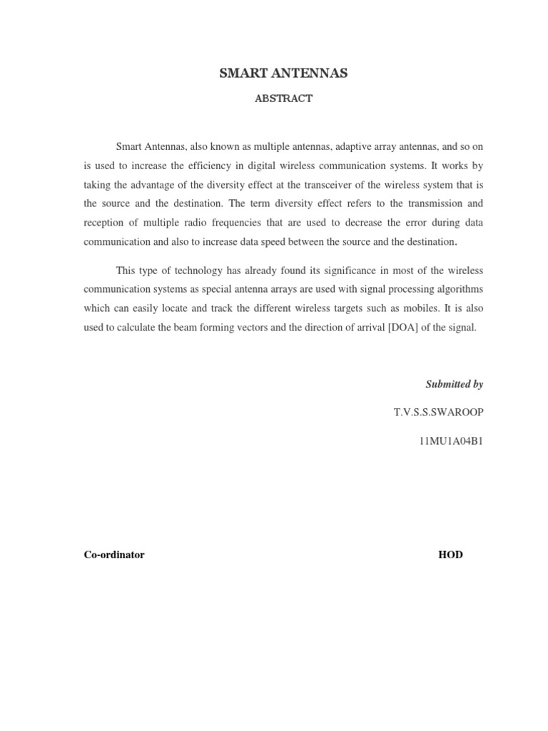 Smart Antennas in Wireless Communication | PDF