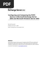 Configuring and Comparing The POP3 Service in Microsoft Exchange Server 2003 and Microsoft Windows Server 2003