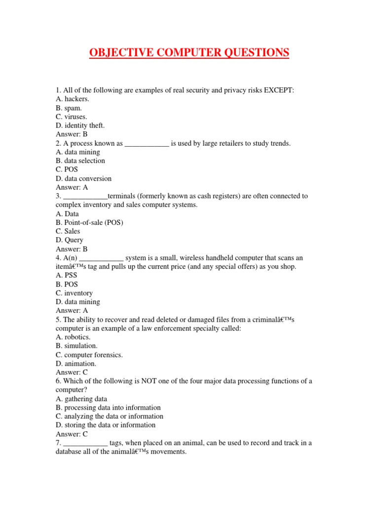 Computer Awareness 1 | PDF