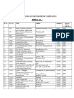 Missing Books Reported in Stock Verification