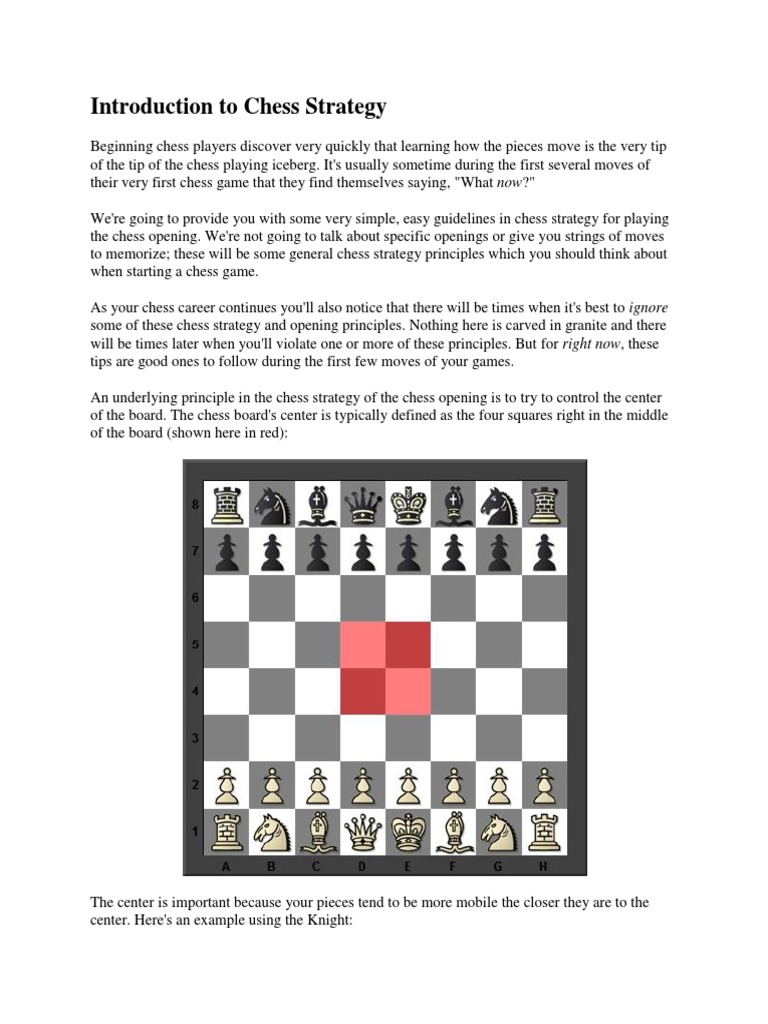 Introduction To Chess Strategy, PDF, Chess Strategy