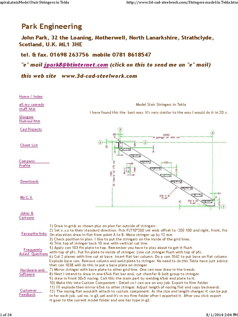 Tekla Stair Stringer Modeling Guide | PDF | Stairs | Software