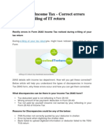 Form 26 as income tax - correct errors noticed in efiling of it return