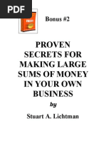 Proven Secrets for Making Large Sums of Money in Your Own Business