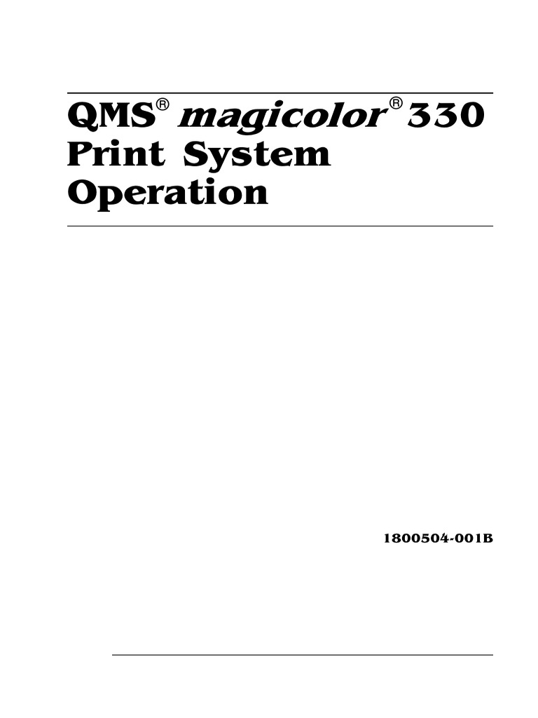 Konica Minolta QMS Magicolor 330 Manual PDF Printer Media Technology
