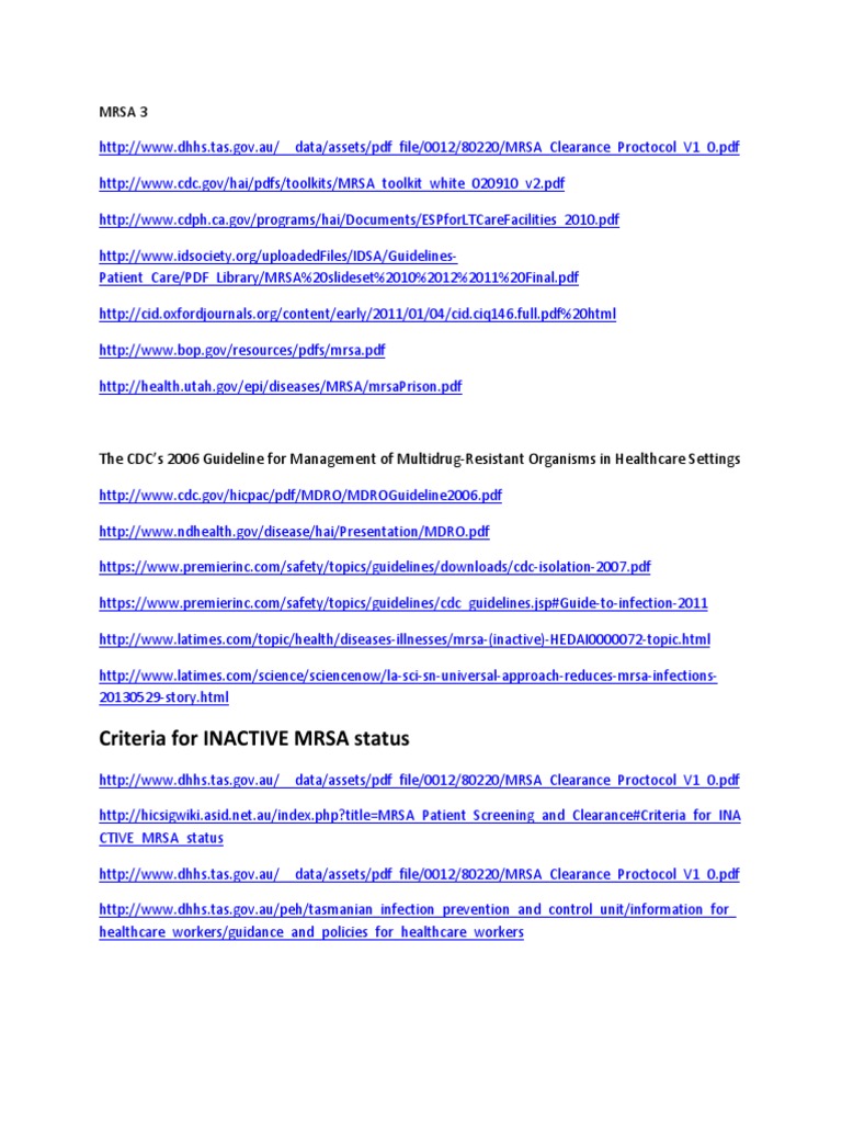 Inactive MRSA Clearance Protocol | PDF | Science & Mathematics