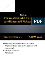 Biology-The Mistakes Did by the Candidates