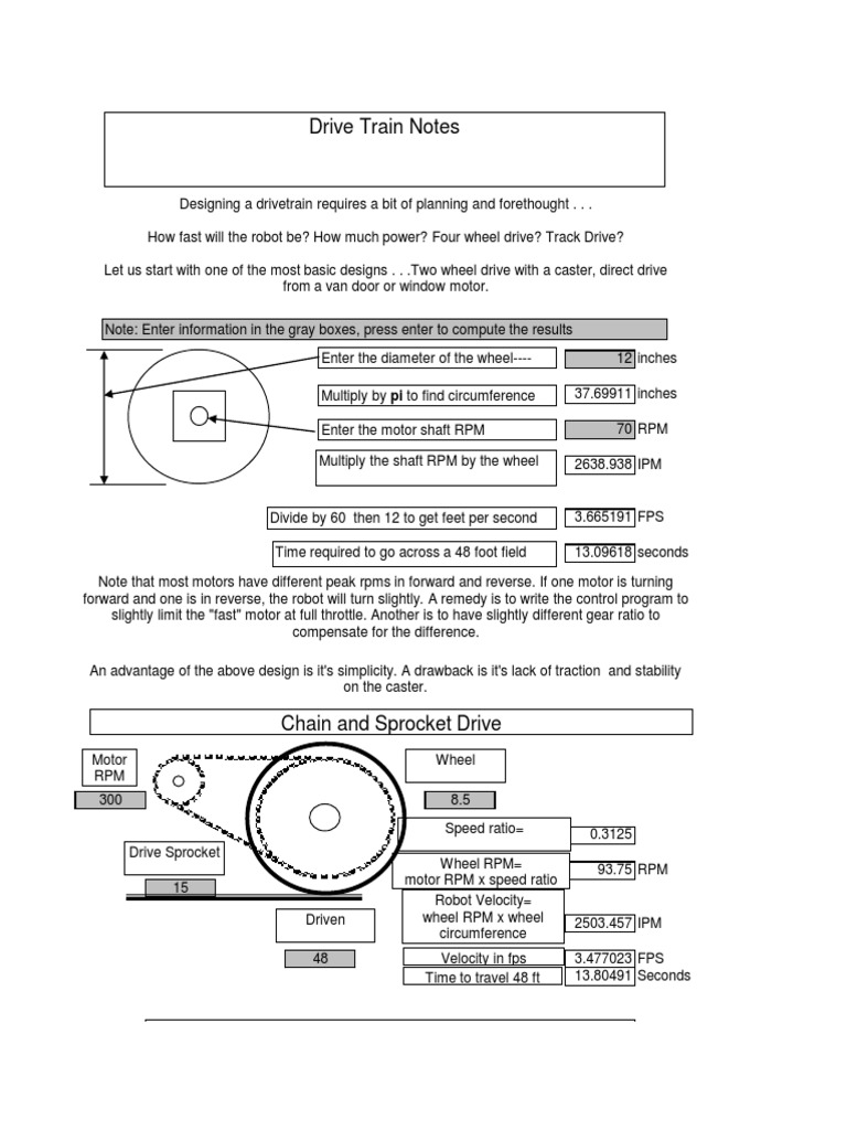 Drivetrain Calculation PDF Transmission (Mechanics) Gear