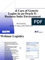 Ch 7 Use and Care of Generic Logins in an Oracle E-Business Suite Environment