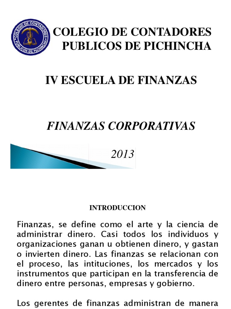 Finanzas Corporativas: Claves y Estrategias | PDF | Compartir (Finanzas ...