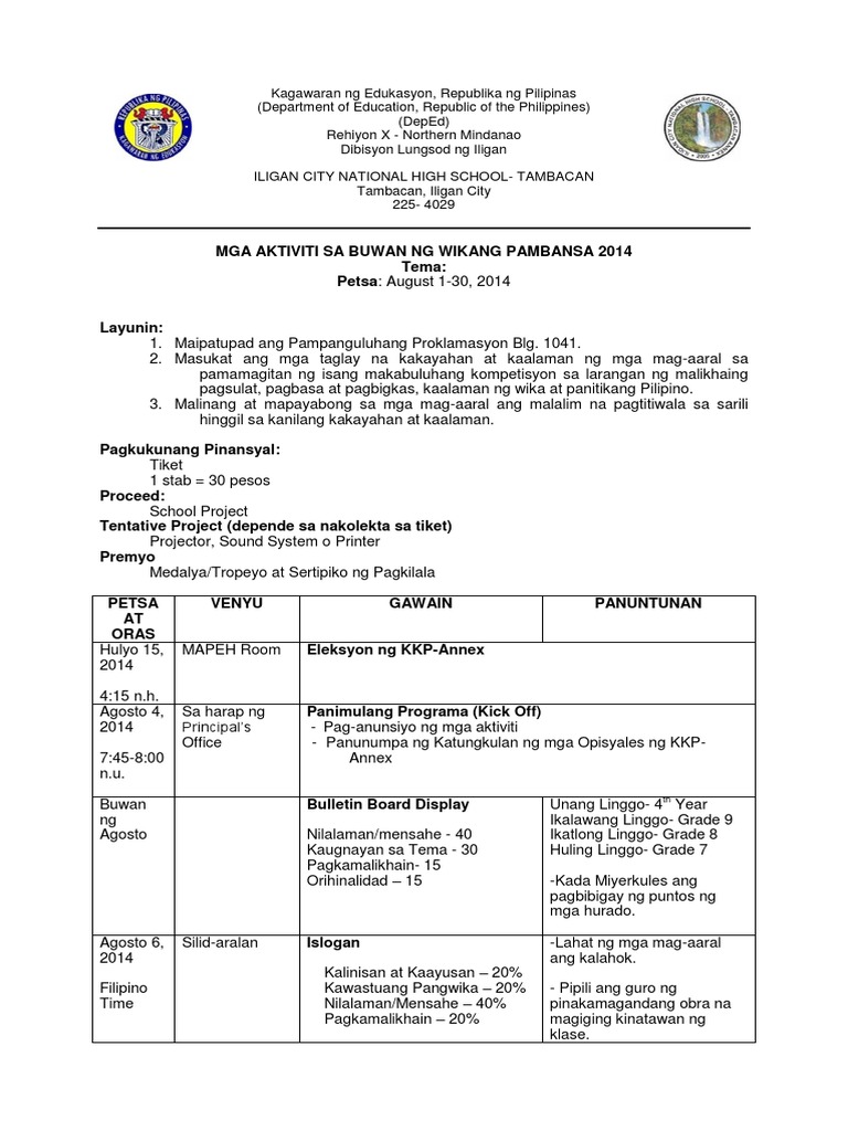 Programa para sa buwan ng wika