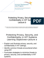 07 - Working With Health IT Systems - Unit 7 - Protecting Privacy, Security, and Confidentiality in HIT Systems - Lecture B